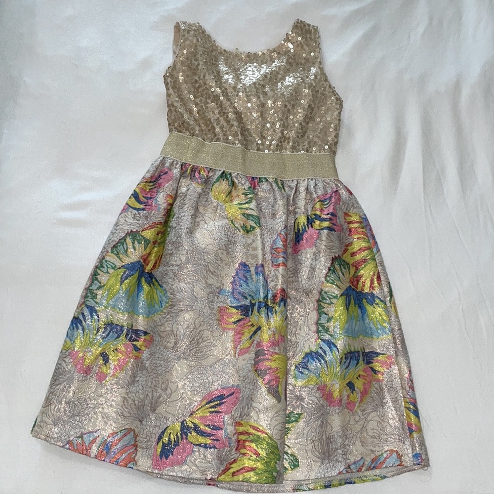 Blush by US Angels Sequined Butterfly Tank Dress Size 14